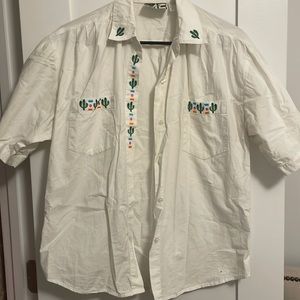 White T-shirt with cactuses